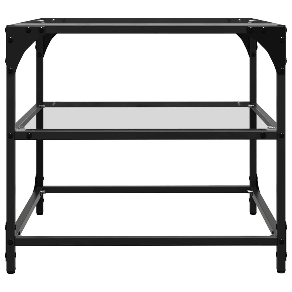 Coffee Table with Transparent Glass Top 50x50x45 cm Steel