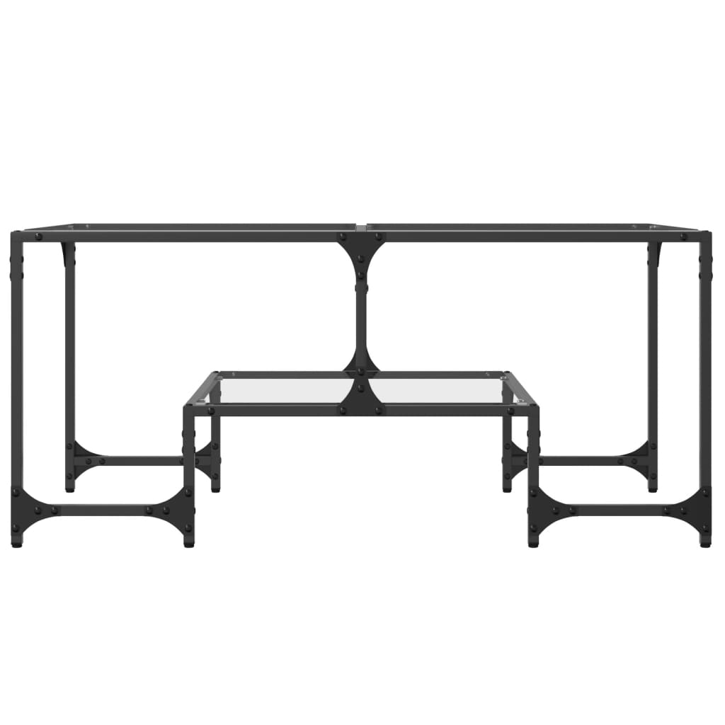 Coffee Table with Transparent Glass Top 98.5x50x45 cm Steel