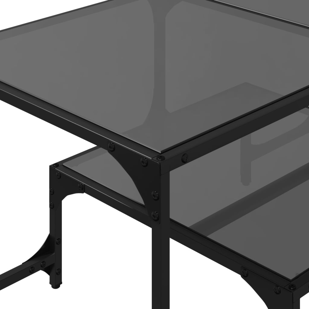 Coffee Table with Black Glass Top 98.5x50x45 cm Steel