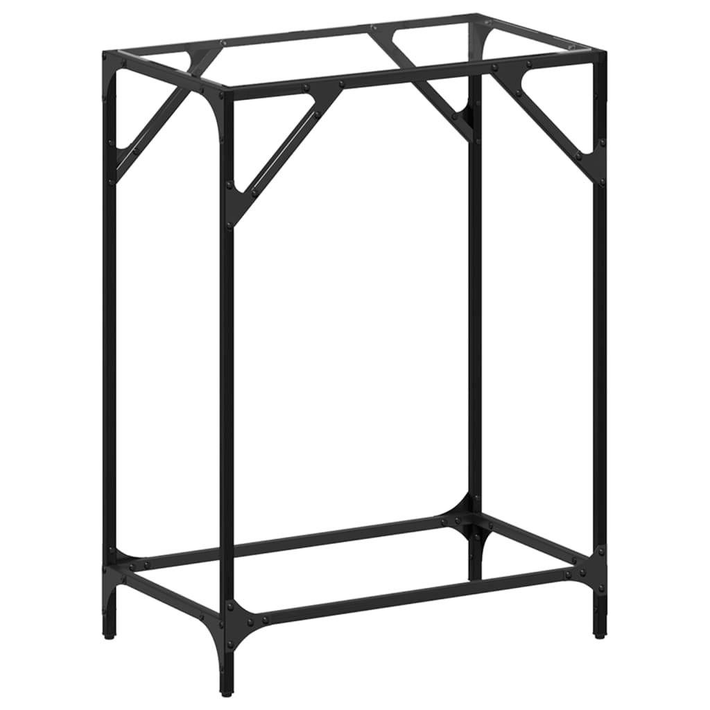 Steel & Glass Console Table - 60x35x81 cm, Transparent Top
