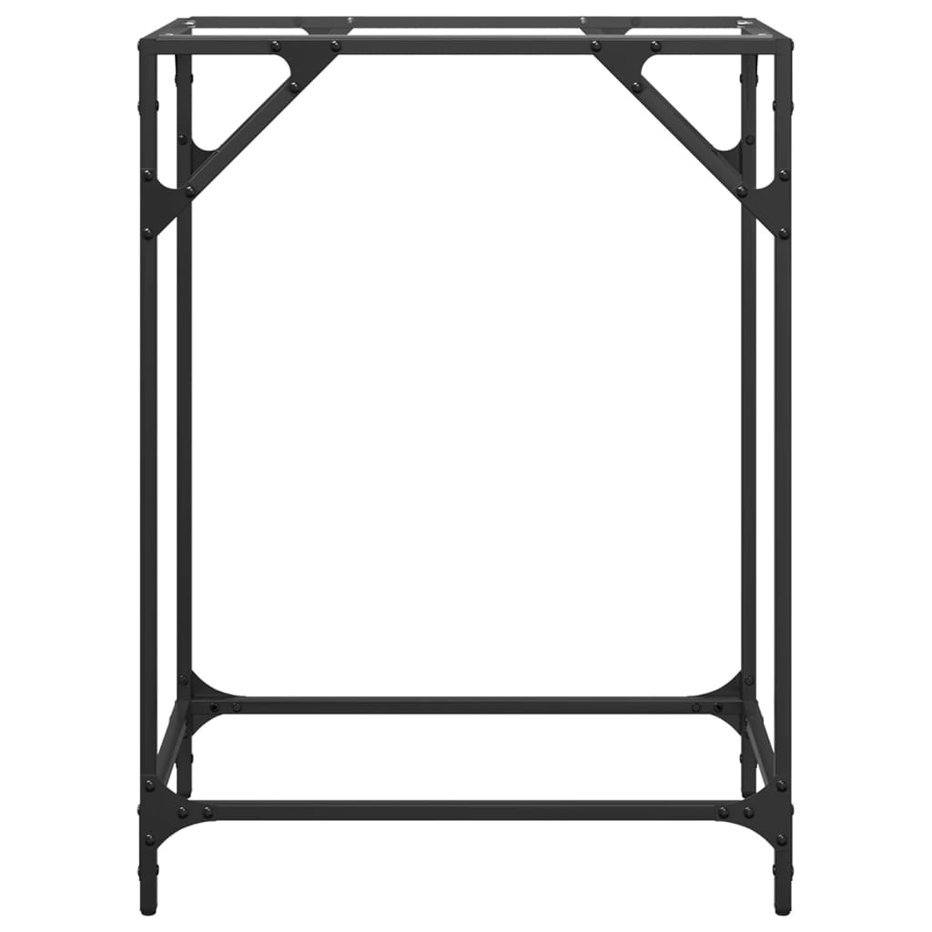 Steel & Glass Console Table - 60x35x81 cm, Transparent Top