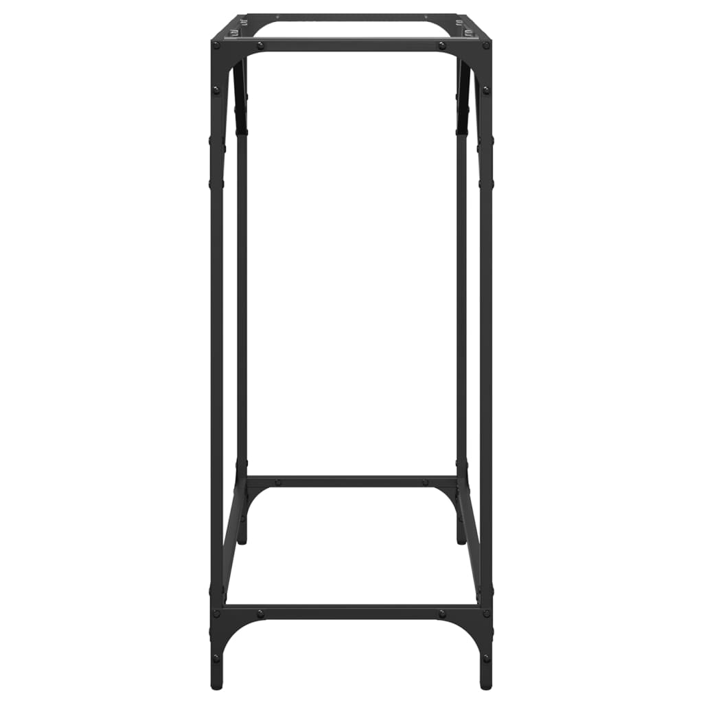 Steel & Glass Console Table - 60x35x81 cm, Transparent Top