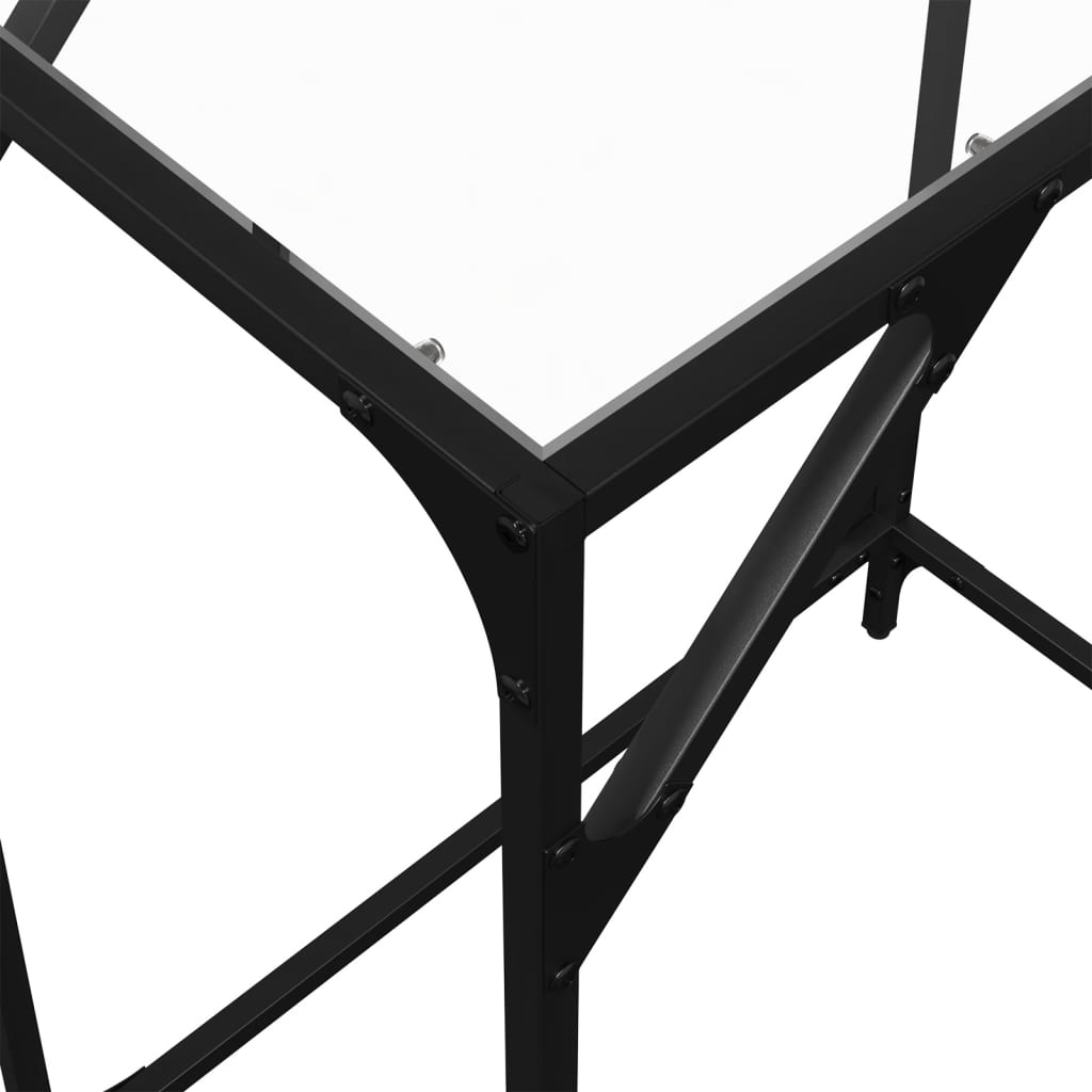 Steel & Glass Console Table - 60x35x81 cm, Transparent Top