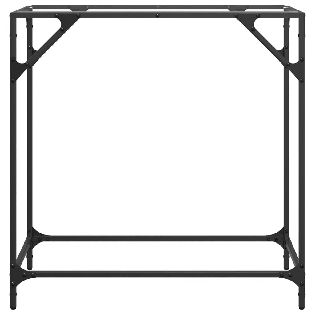 Steel Console Table with Transparent Glass Top, 80x35x81 cm