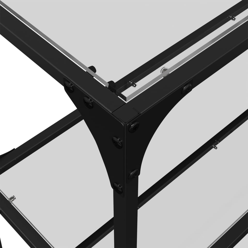 Sleek Steel Console Table with Transparent Glass Top 158.5x30x81 cm