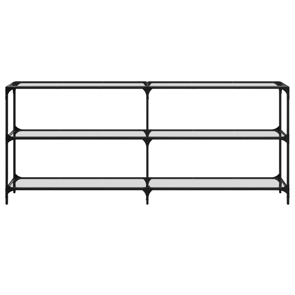 Console Table with Transparent Glass Top 194.5x30x81 cm Steel