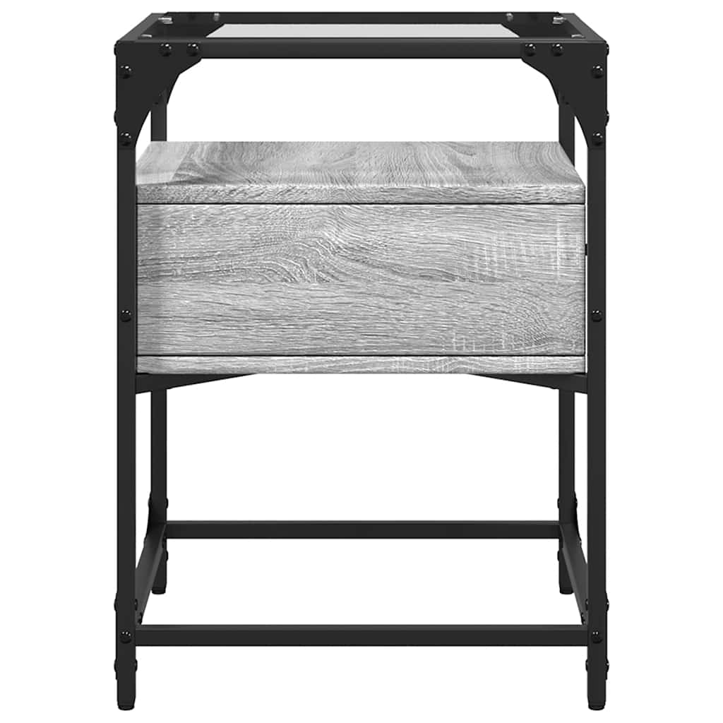 Grey Sonoma Engineered Wood Bedside Cabinet, 40x40x55 cm