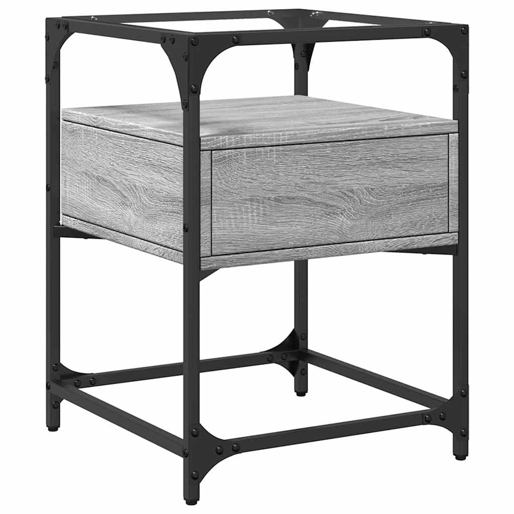 Grey Sonoma Engineered Wood Bedside Cabinet, 40x40x55 cm
