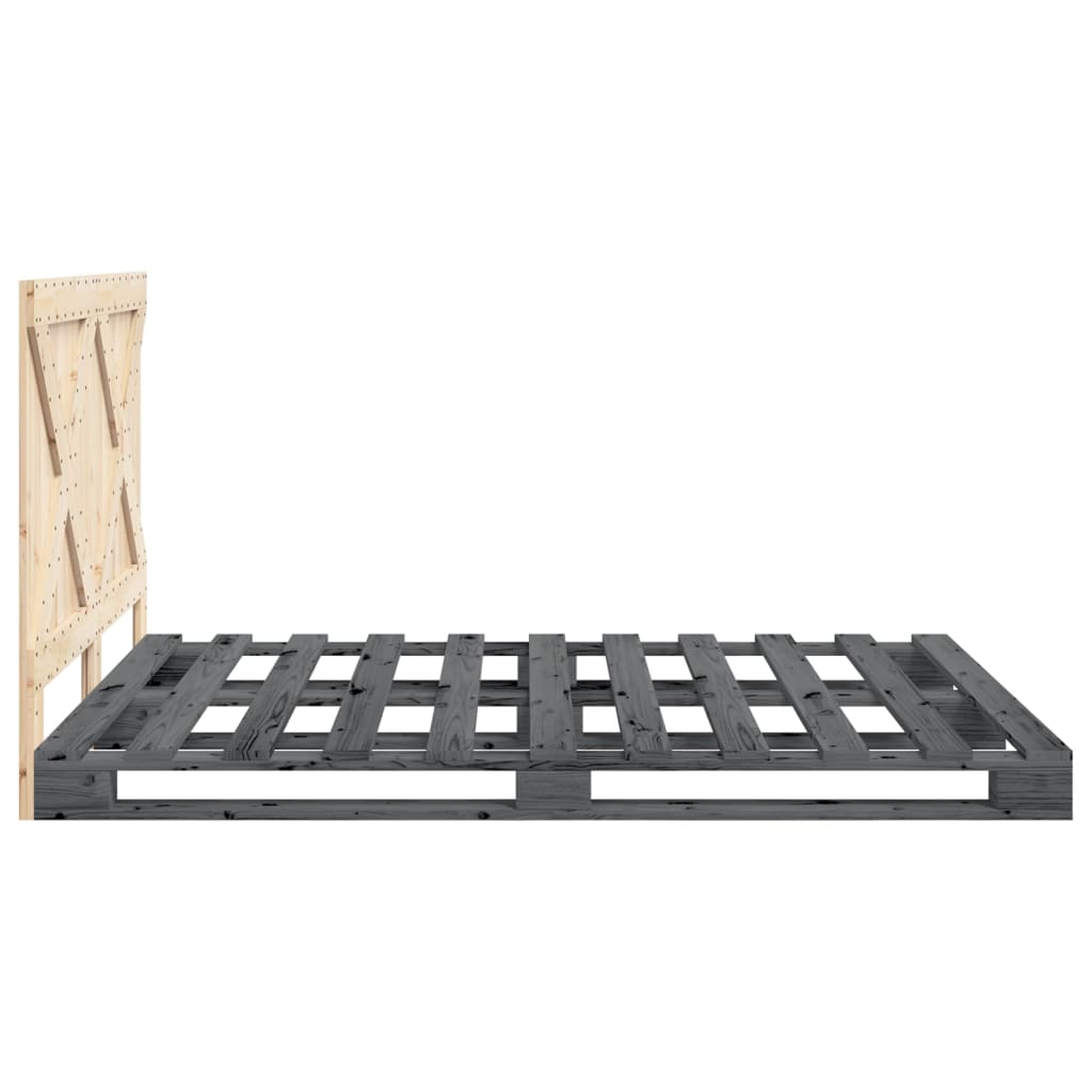 Bed Frame without Mattress Grey 140x200 cm Solid Wood Pine