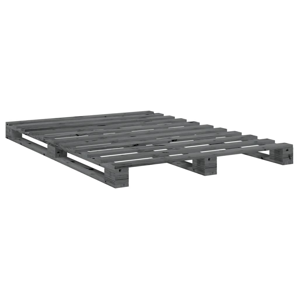 Bed Frame without Mattress Grey 160x200 cm Solid Wood Pine
