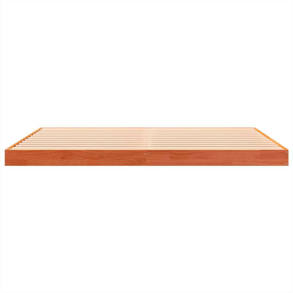 Solid Pine Wax Brown King Bed Frame 150x200 cm - No Mattress