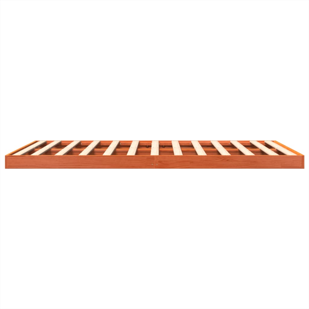 Solid Pine Wax Brown King Bed Frame 150x200 cm - No Mattress
