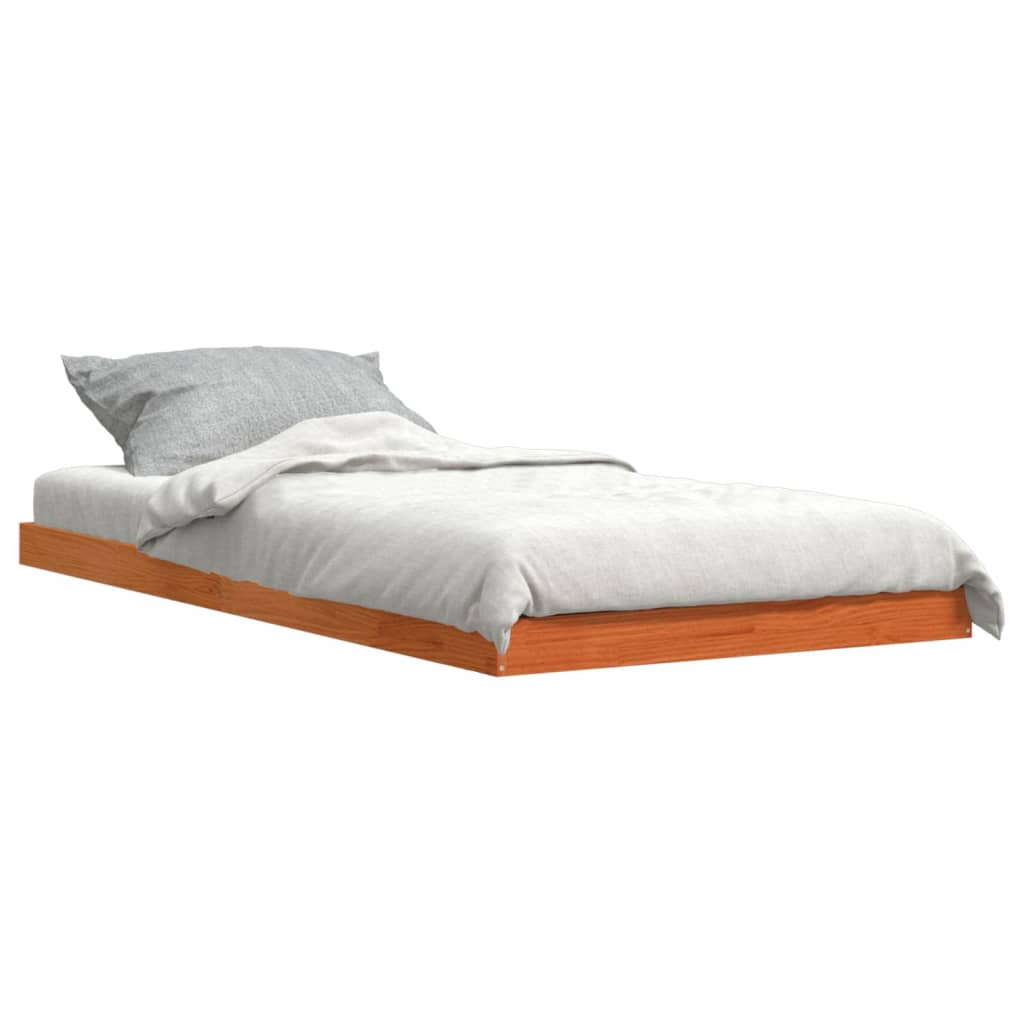 Wax Brown Solid Pine Bed Frame, 75x190 cm, Small Single Size