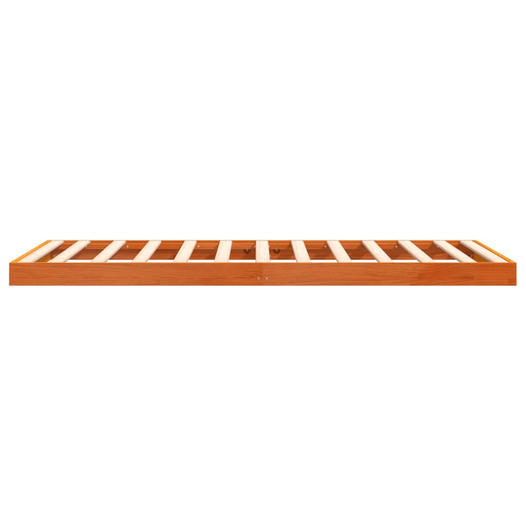 Wax Brown Solid Pine Bed Frame, 75x190 cm, Small Single Size