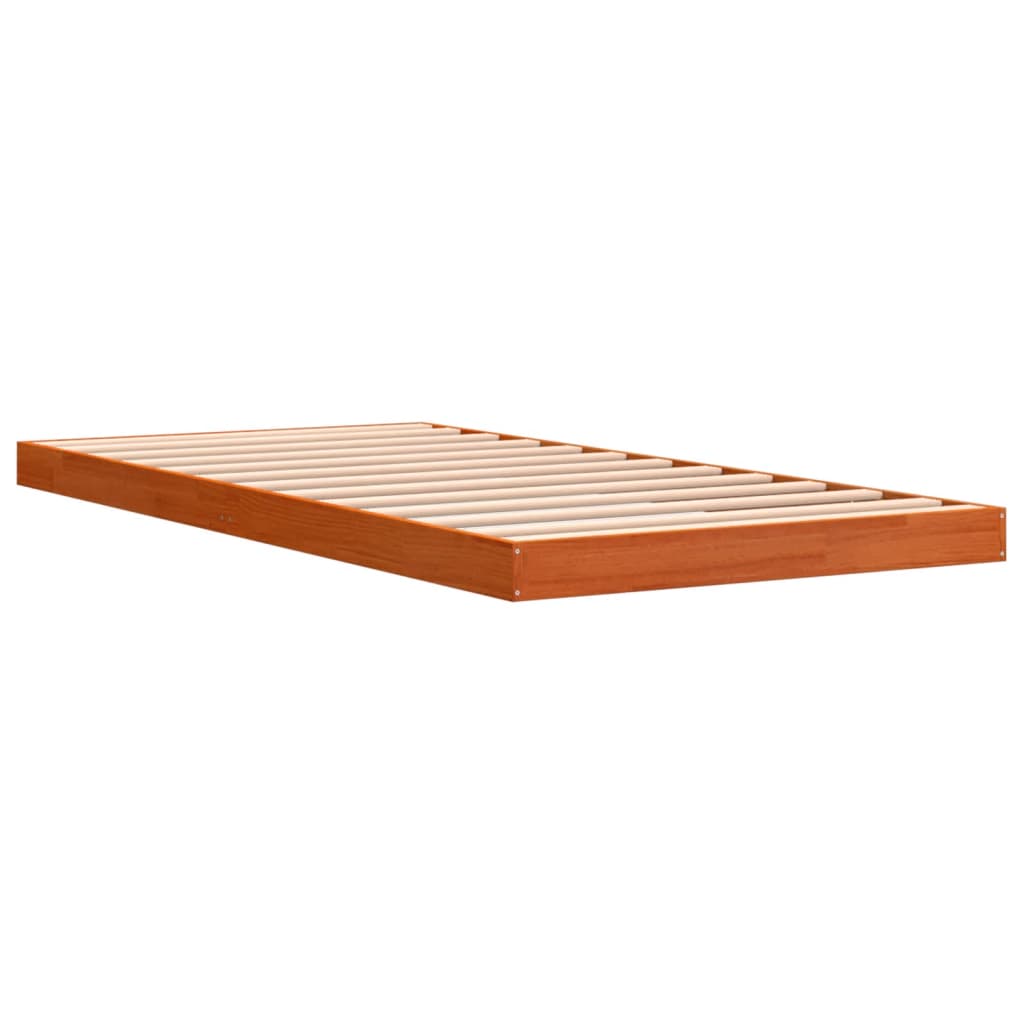 Wax Brown Solid Pine Bed Frame, 75x190 cm, Small Single Size