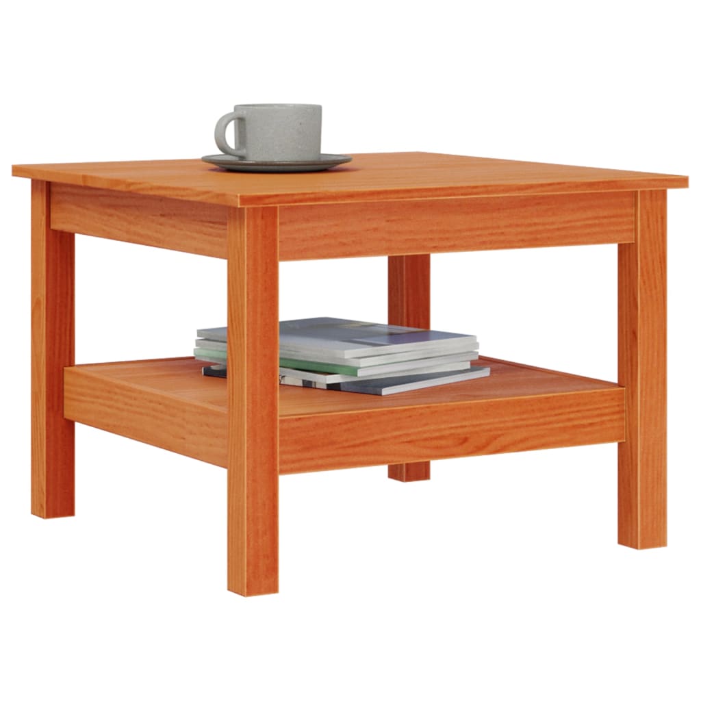 Coffee Table Wax Brown 55x55x40 cm Solid Wood Pine