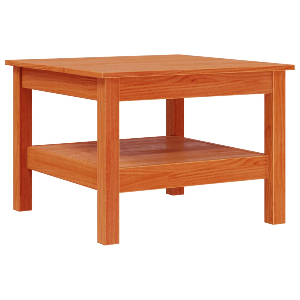 Coffee Table Wax Brown 55x55x40 cm Solid Wood Pine