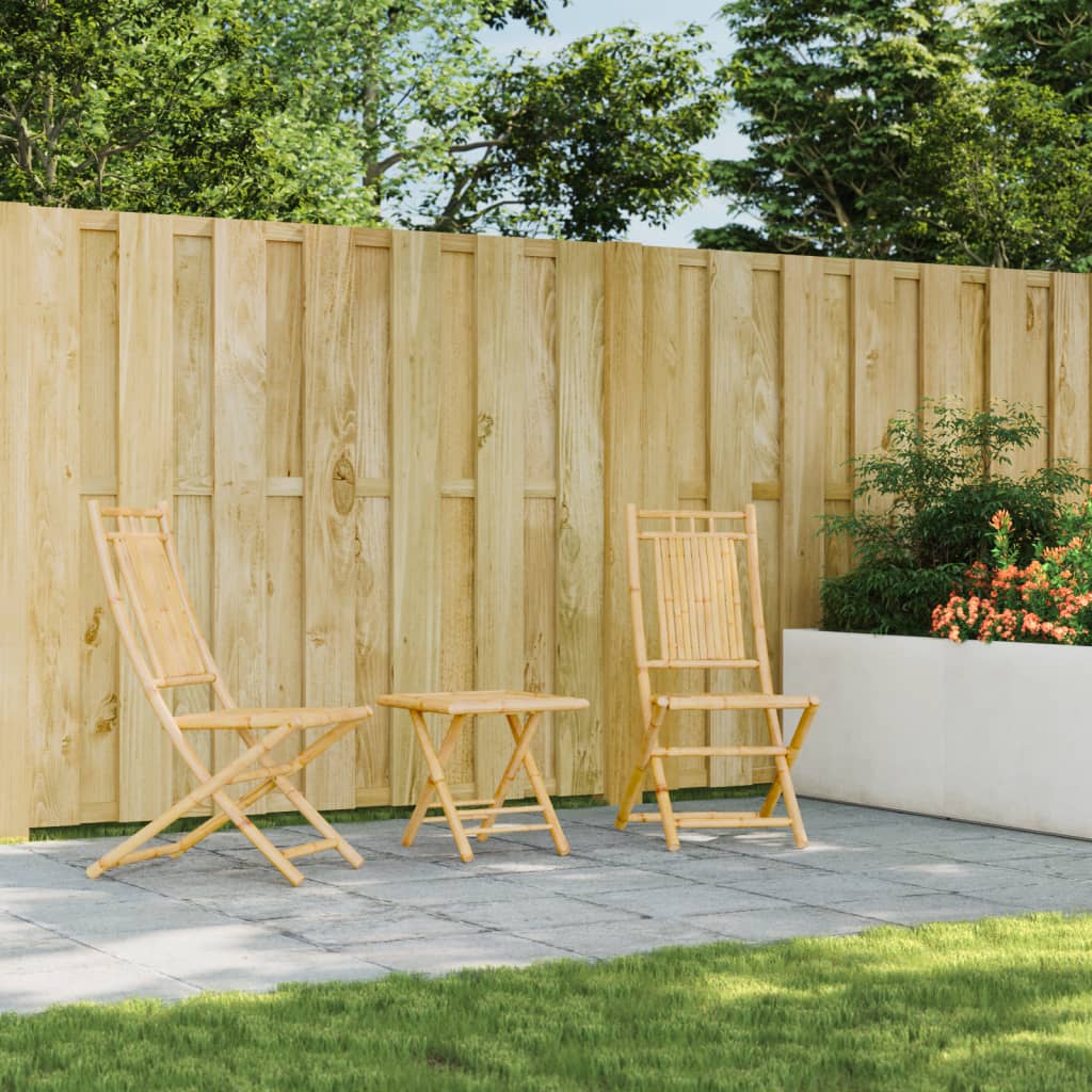 Bamboo Folding Garden Chairs Set of 2 - 46x66x99 cm