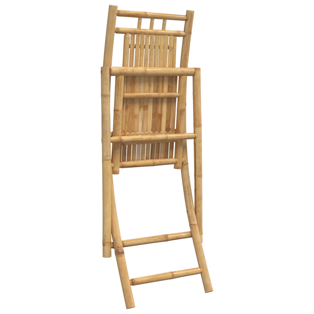 Bamboo Folding Garden Chairs Set of 2 - 46x66x99 cm