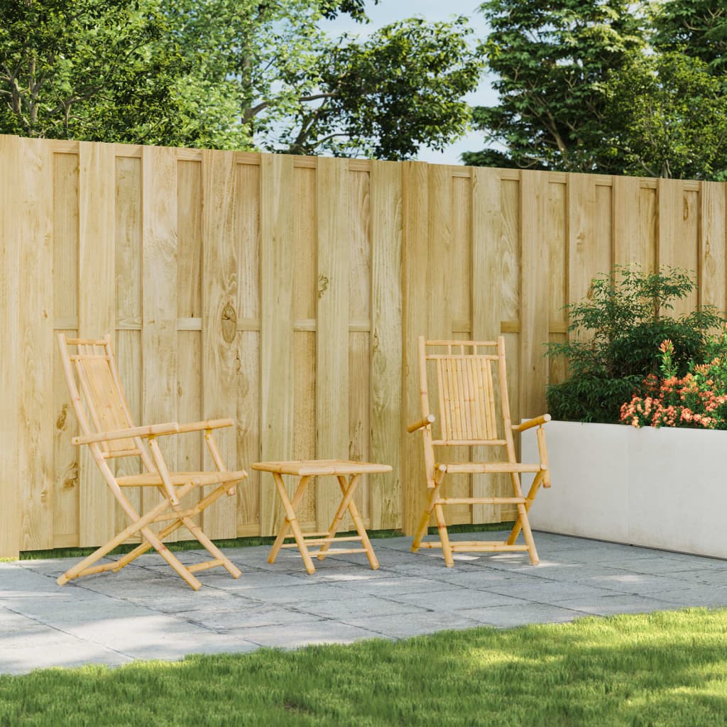 Set of 2 Bamboo Folding Garden Chairs 53x66x99 cm - Natural Finish