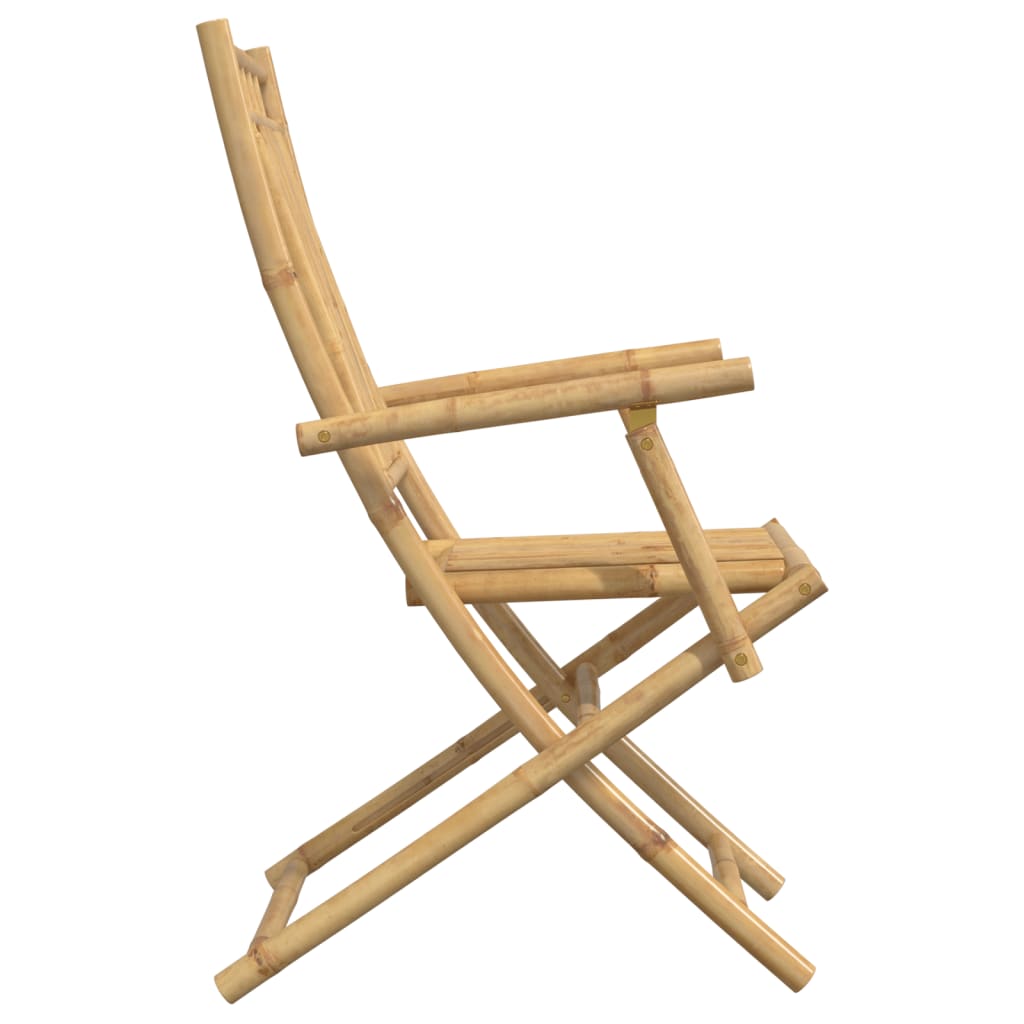 Set of 2 Bamboo Folding Garden Chairs 53x66x99 cm - Natural Finish