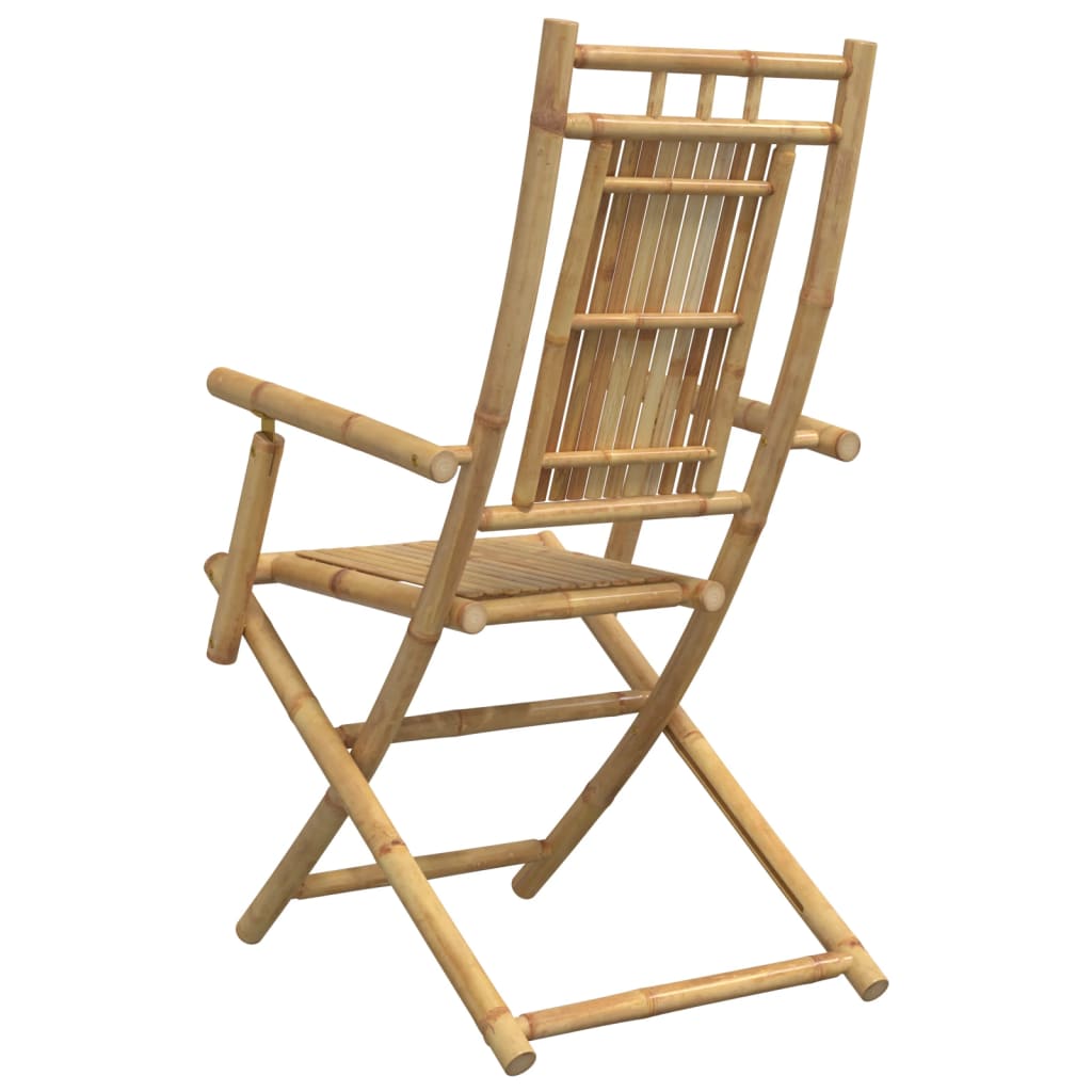 Set of 2 Bamboo Folding Garden Chairs 53x66x99 cm - Natural Finish