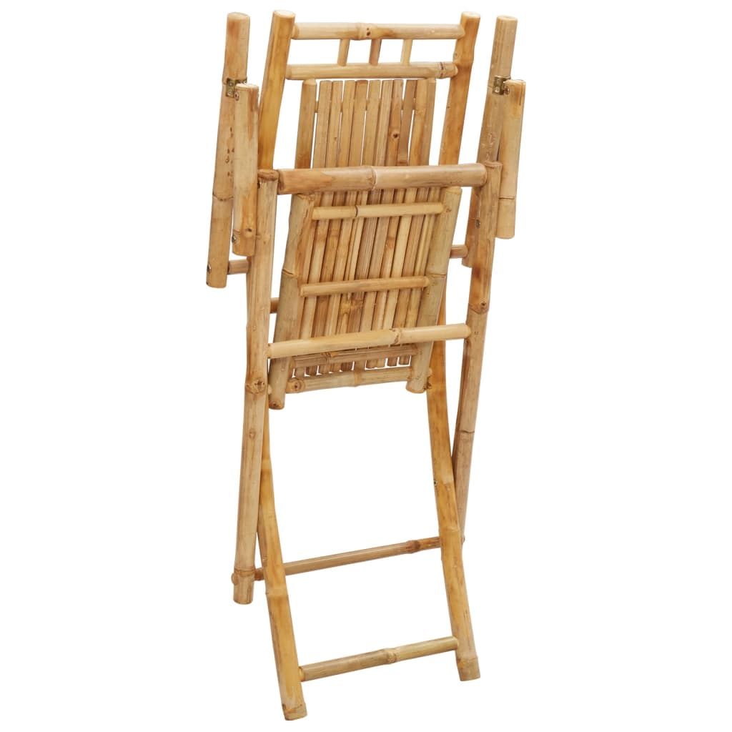 Set of 2 Bamboo Folding Garden Chairs 53x66x99 cm - Natural Finish