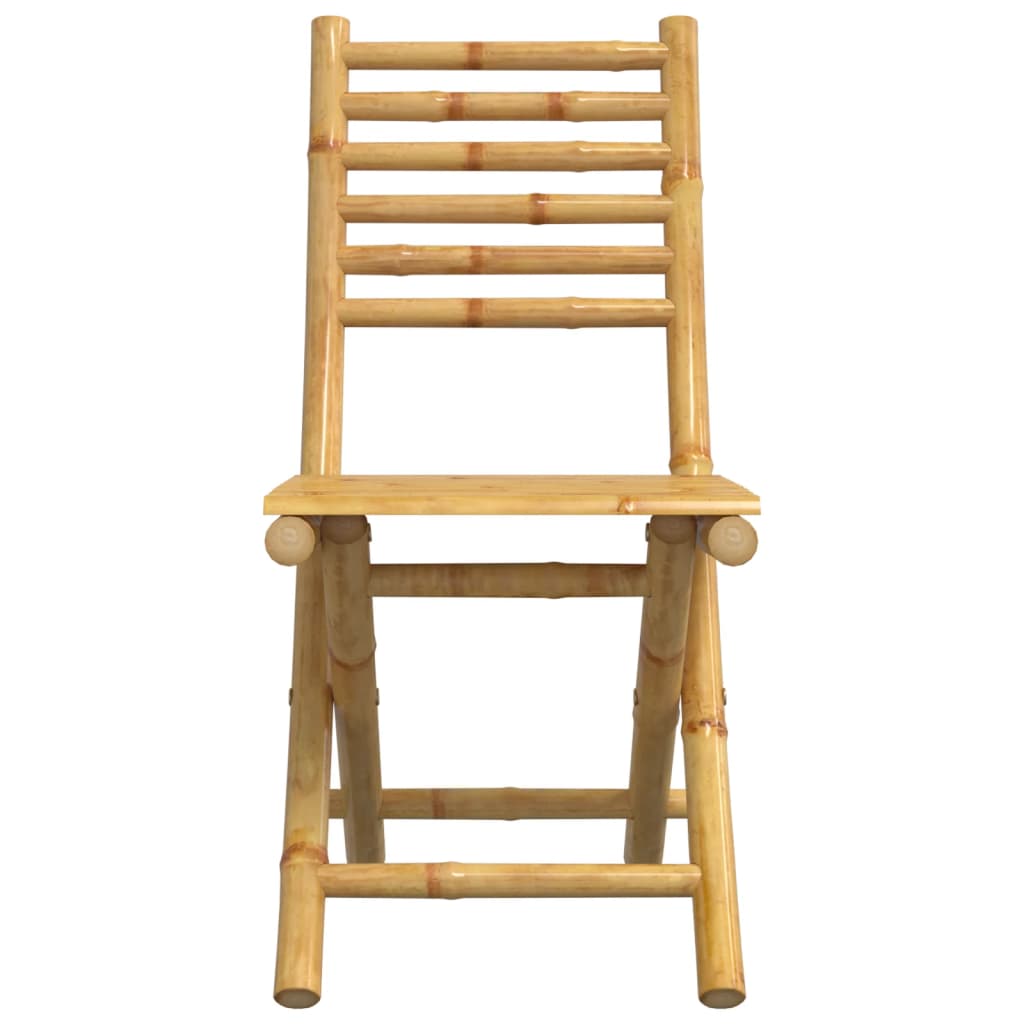Bamboo Folding Garden Chairs, Set of 2, 43x54x88 cm - Natural Style