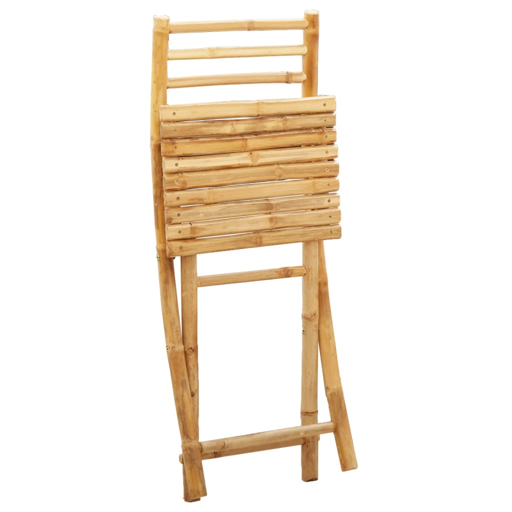 Bamboo Folding Garden Chairs, Set of 2, 43x54x88 cm - Natural Style