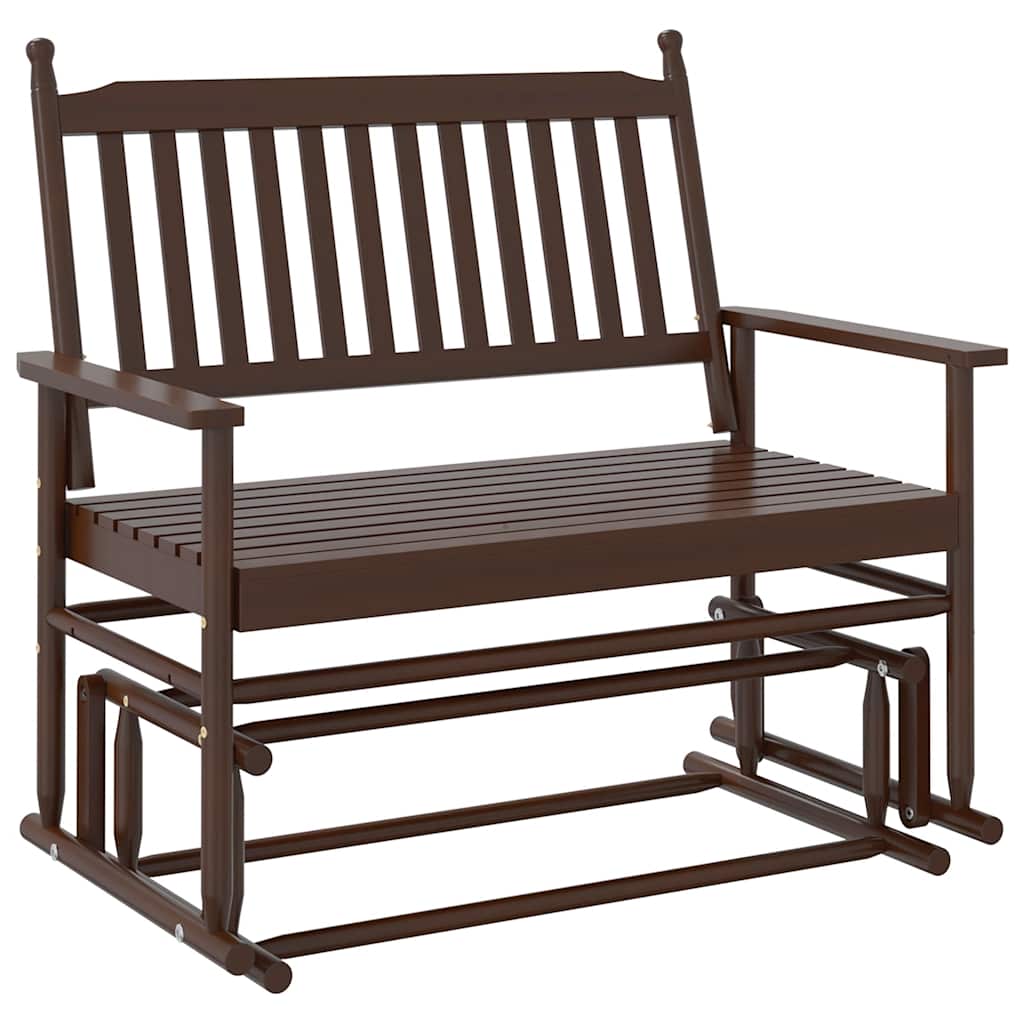 Solid Wood Poplar Glider Bench, Brown 118x70x104.5 cm