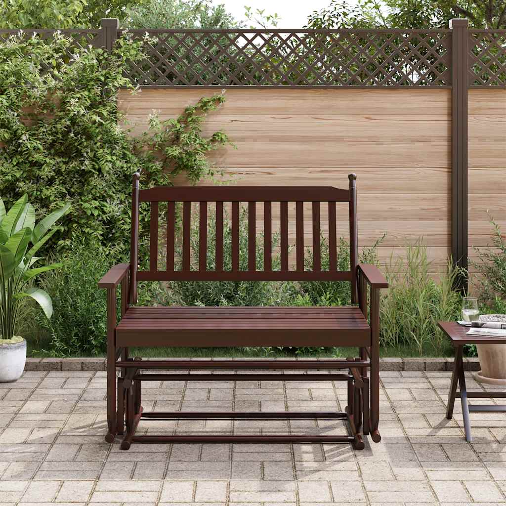Solid Wood Poplar Glider Bench, Brown 118x70x104.5 cm