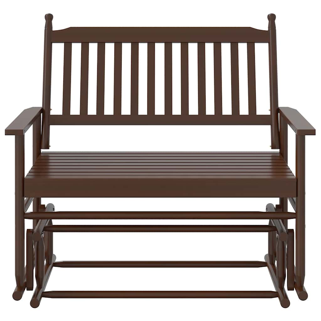 Solid Wood Poplar Glider Bench, Brown 118x70x104.5 cm