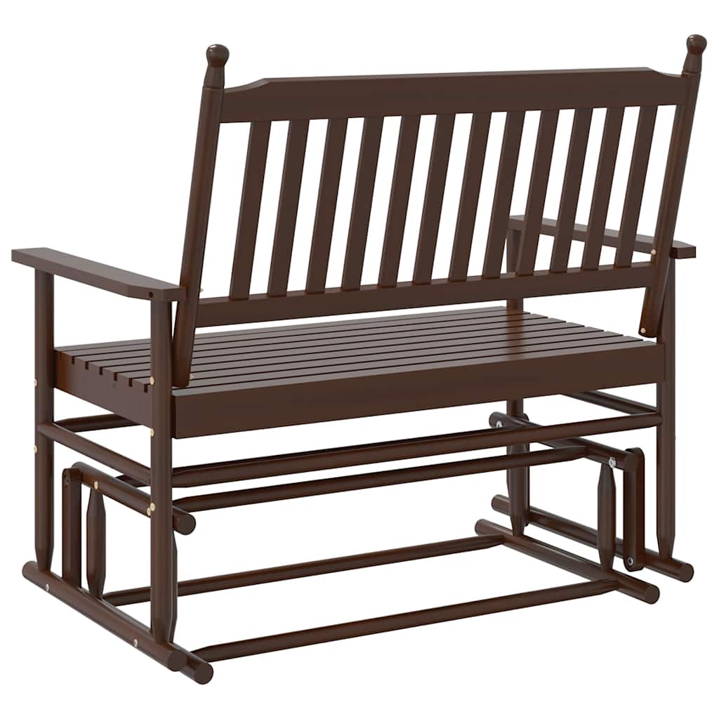 Solid Wood Poplar Glider Bench, Brown 118x70x104.5 cm