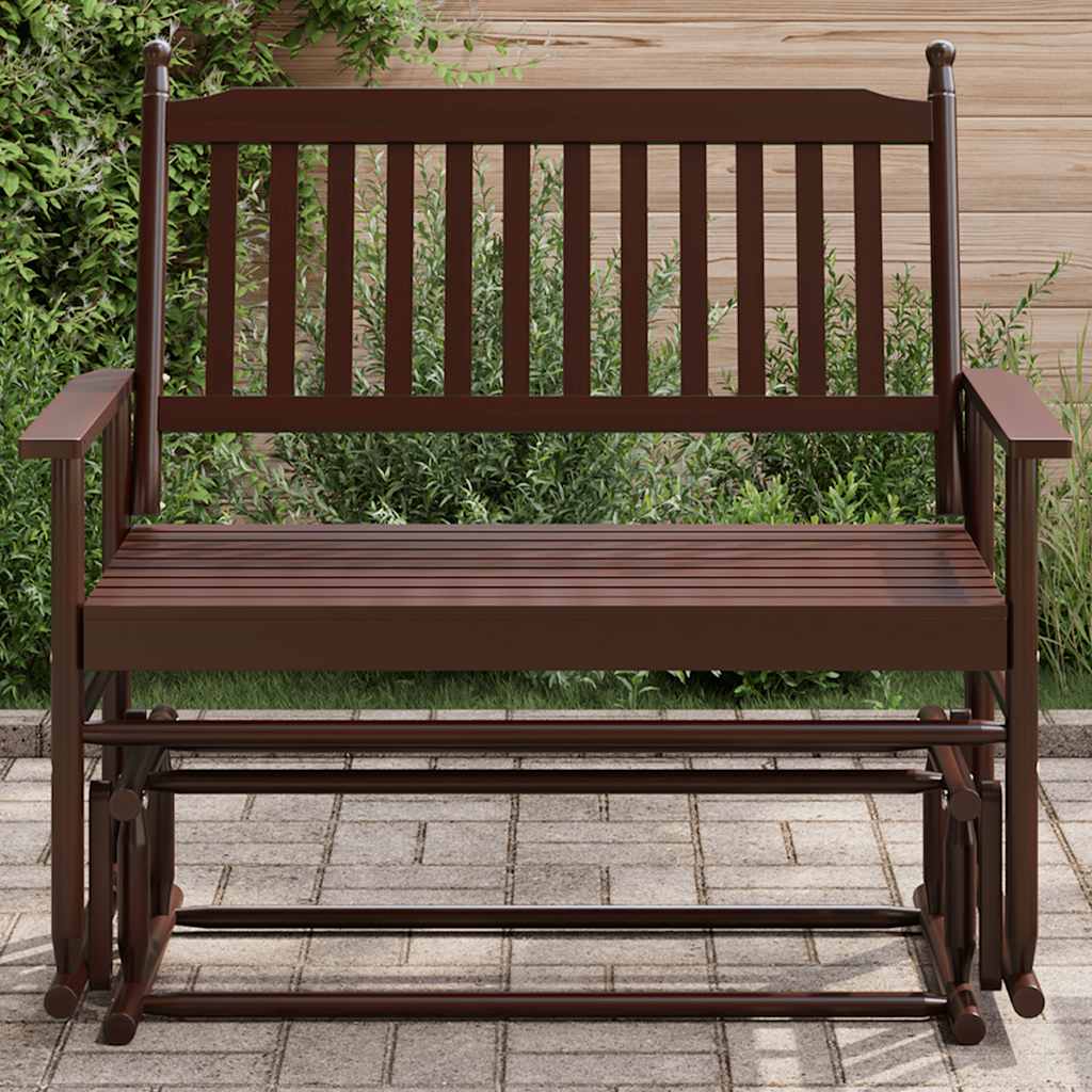 Solid Wood Poplar Glider Bench, Brown 118x70x104.5 cm