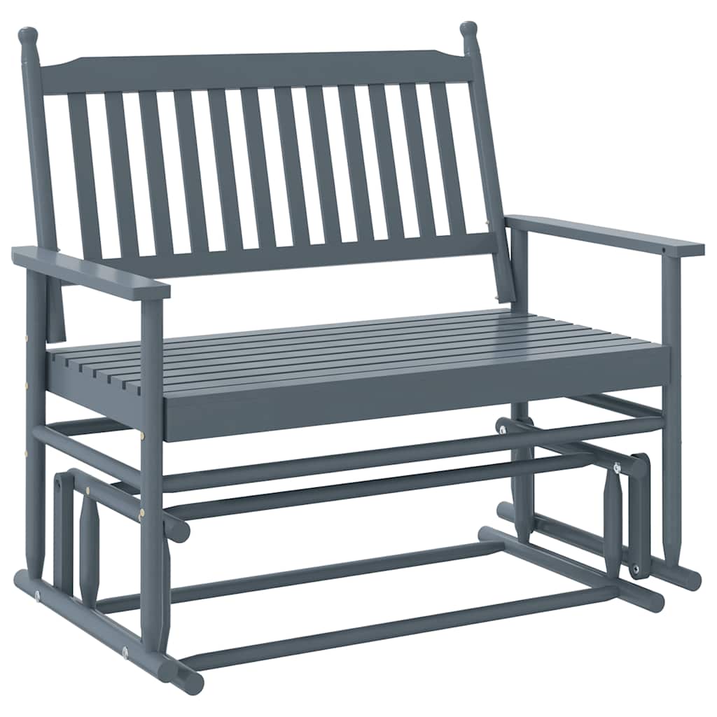 Solid Wood Poplar Glider Bench, Grey 118x70x104.5cm