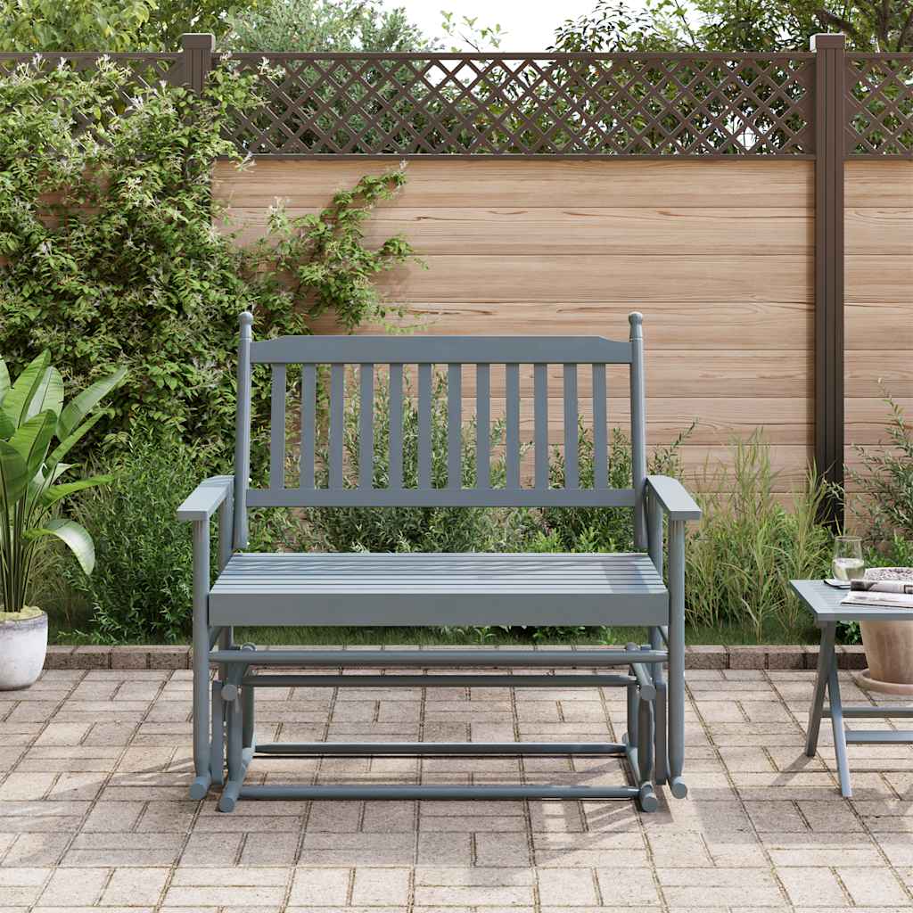 Solid Wood Poplar Glider Bench, Grey 118x70x104.5cm