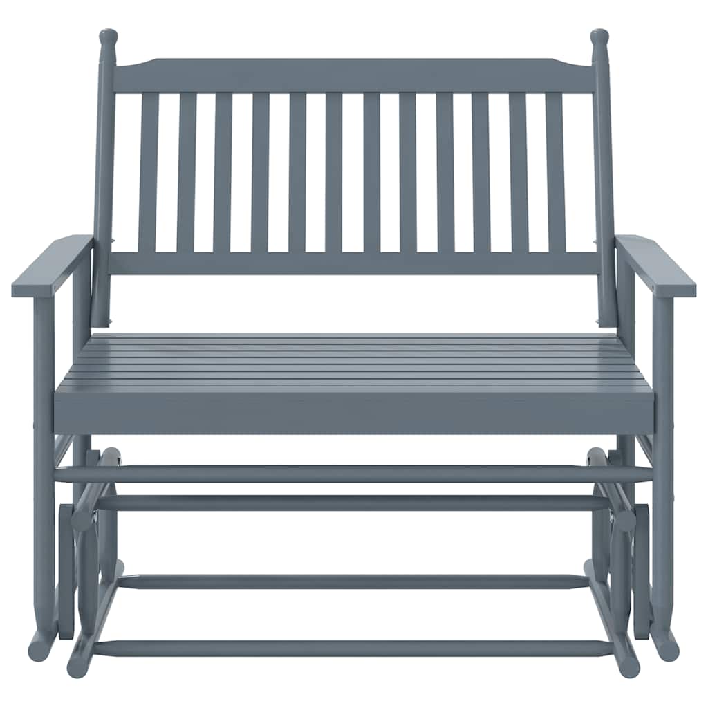 Solid Wood Poplar Glider Bench, Grey 118x70x104.5cm