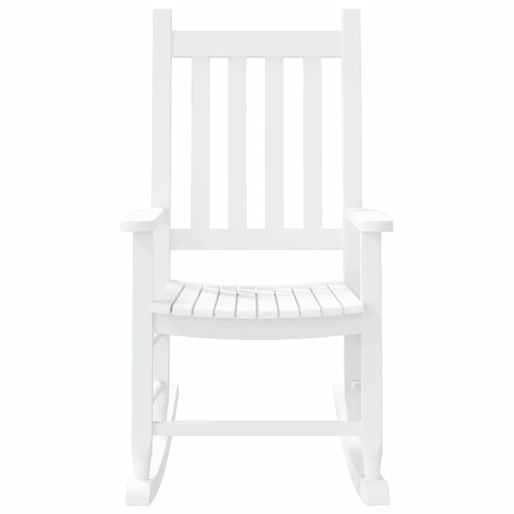 White Solid Wood Poplar Rocking Chair for Children