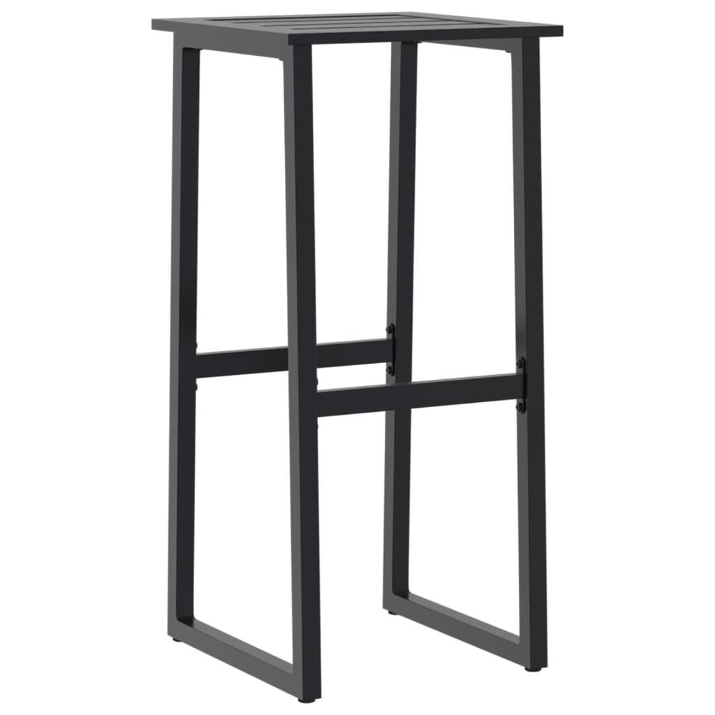 Sleek Black Bar Stools Set of 2 - Steel, 38x38x80 cm