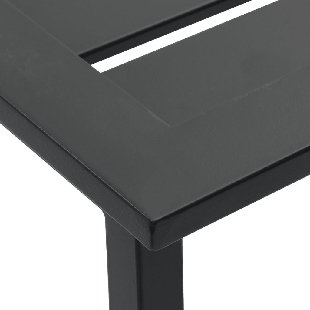 Sleek Black Bar Stools Set of 2 - Steel, 38x38x80 cm