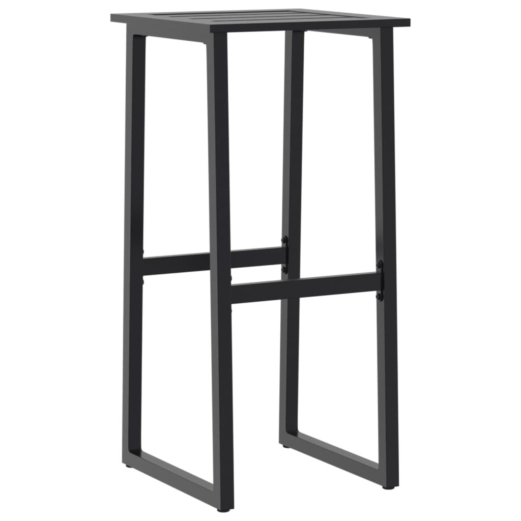 Black Bar Stools Set of 4 - Steel, 38x38x80 cm, Powder-coated