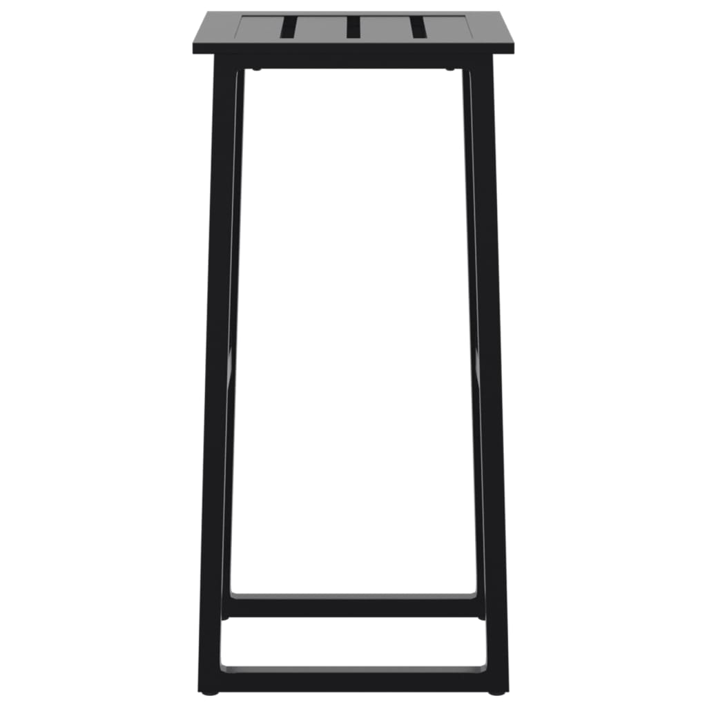 Black Bar Stools Set of 4 - Steel, 38x38x80 cm, Powder-coated