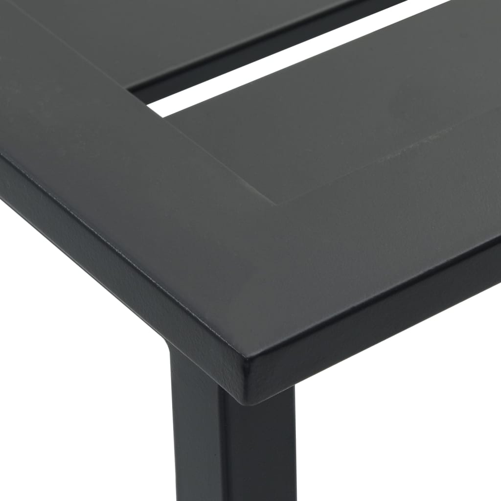 Black Bar Stools Set of 4 - Steel, 38x38x80 cm, Powder-coated