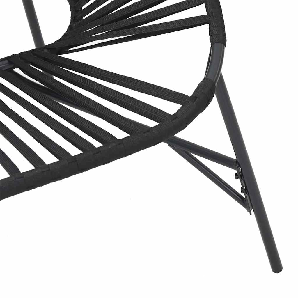 Black Poly Rattan Garden Egg Chair - Stylish Outdoor Seating