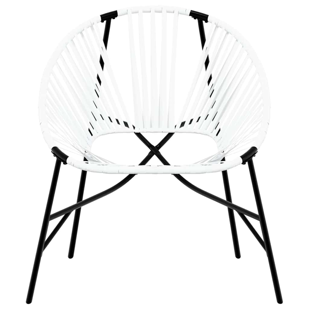 Stylish Black & White Poly Rattan Garden Egg Chair