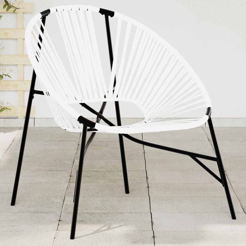 Stylish Black & White Poly Rattan Garden Egg Chair