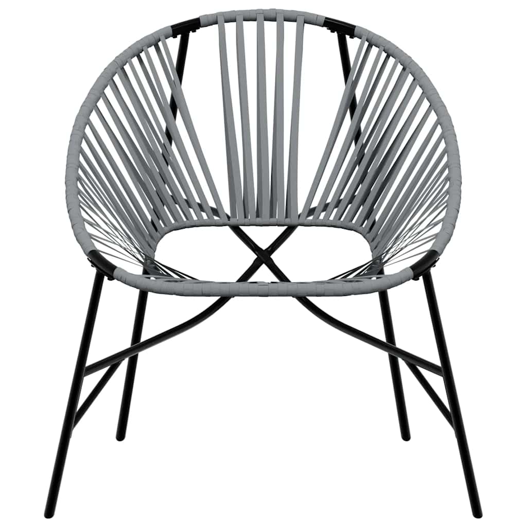 Stylish Black & Light Grey Poly Rattan Garden Egg Chair