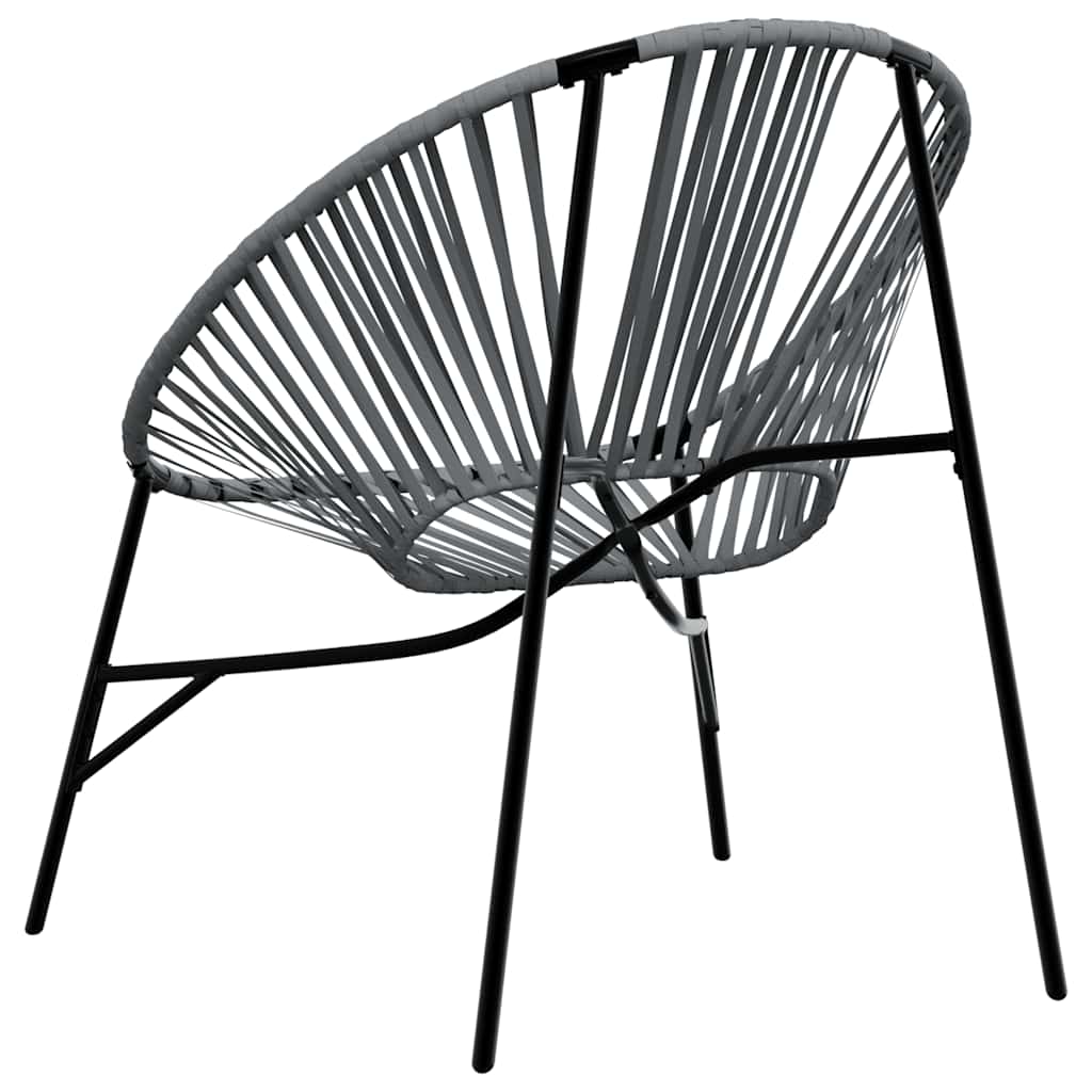 Stylish Black & Light Grey Poly Rattan Garden Egg Chair