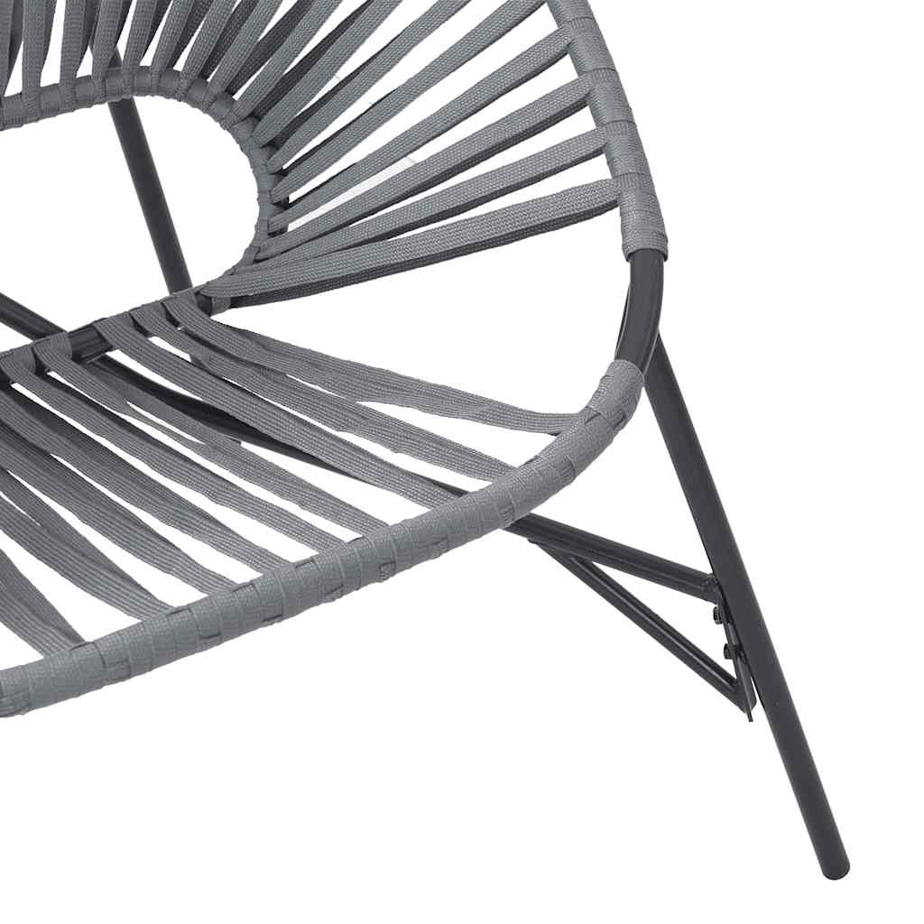 Stylish Black & Light Grey Poly Rattan Garden Egg Chair