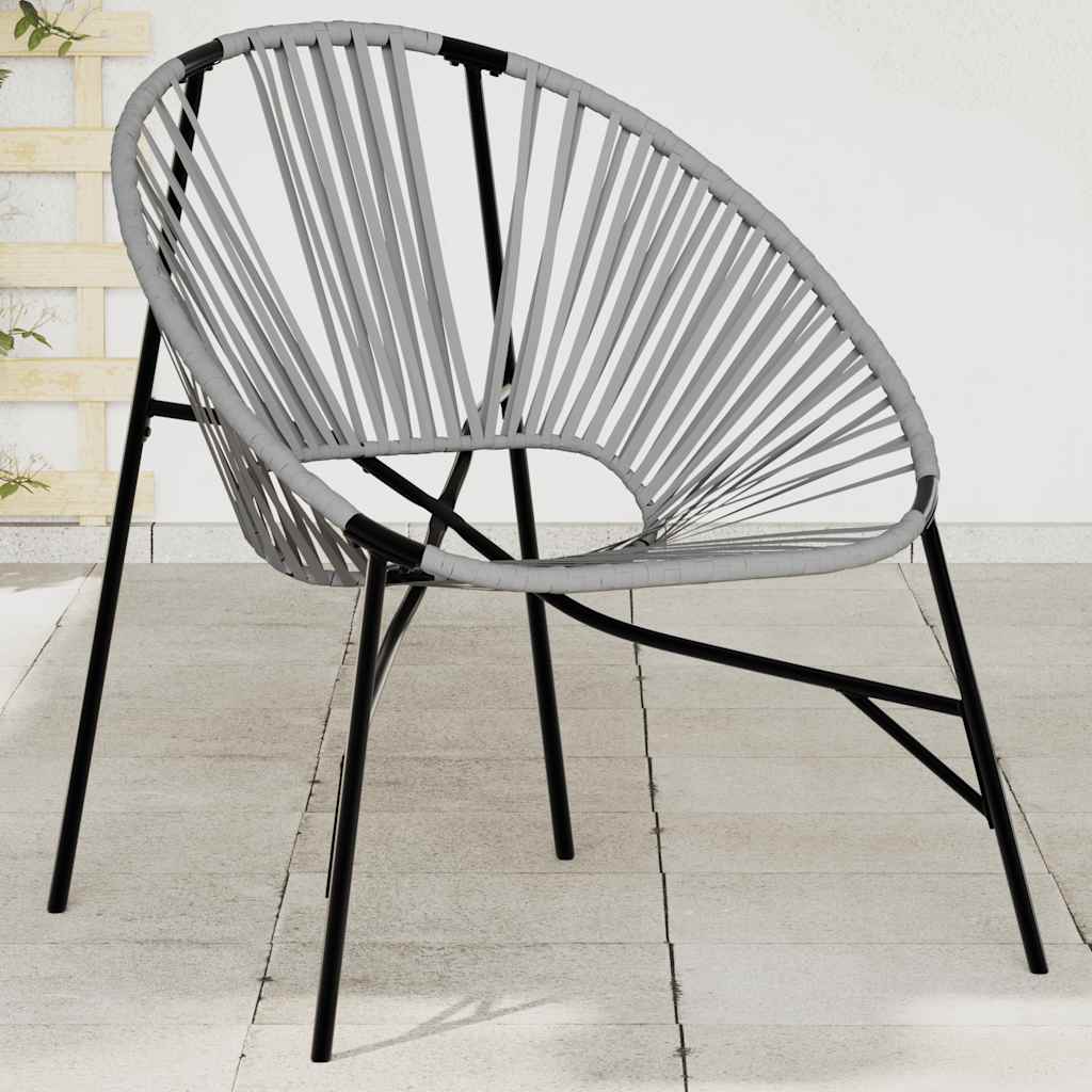 Stylish Black & Light Grey Poly Rattan Garden Egg Chair